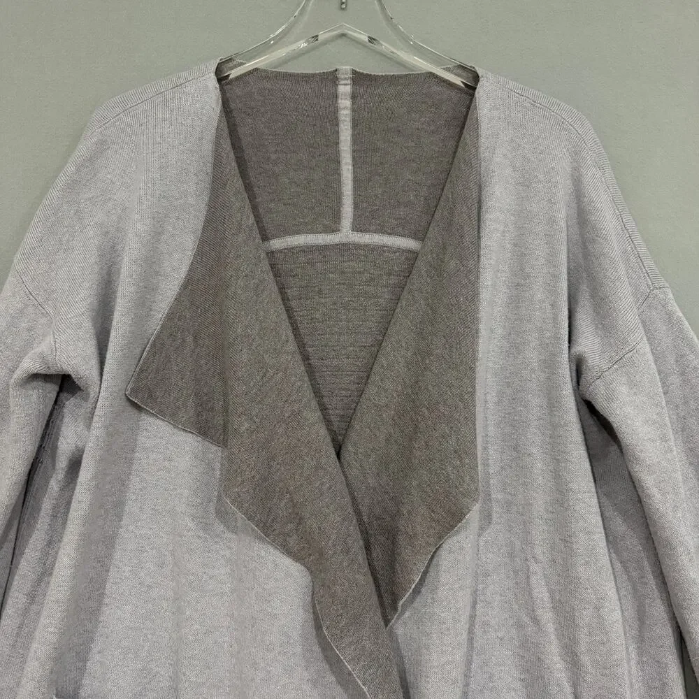 Lululemon Still Lotus Wrap Reversible Cardigan Size 12 Heather Lilac/Mulberry